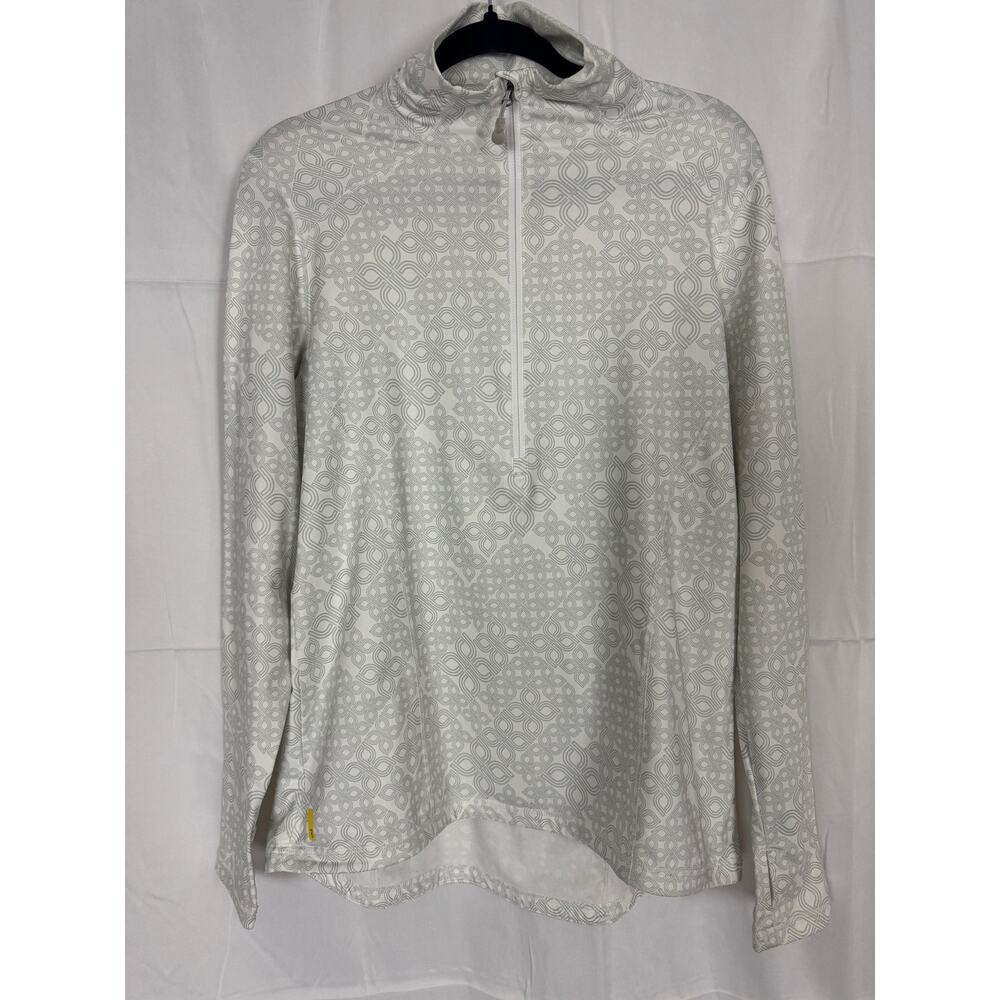 Lole Women's White Half Zip Pullover XL Lightweight Active Athletic Layer Top